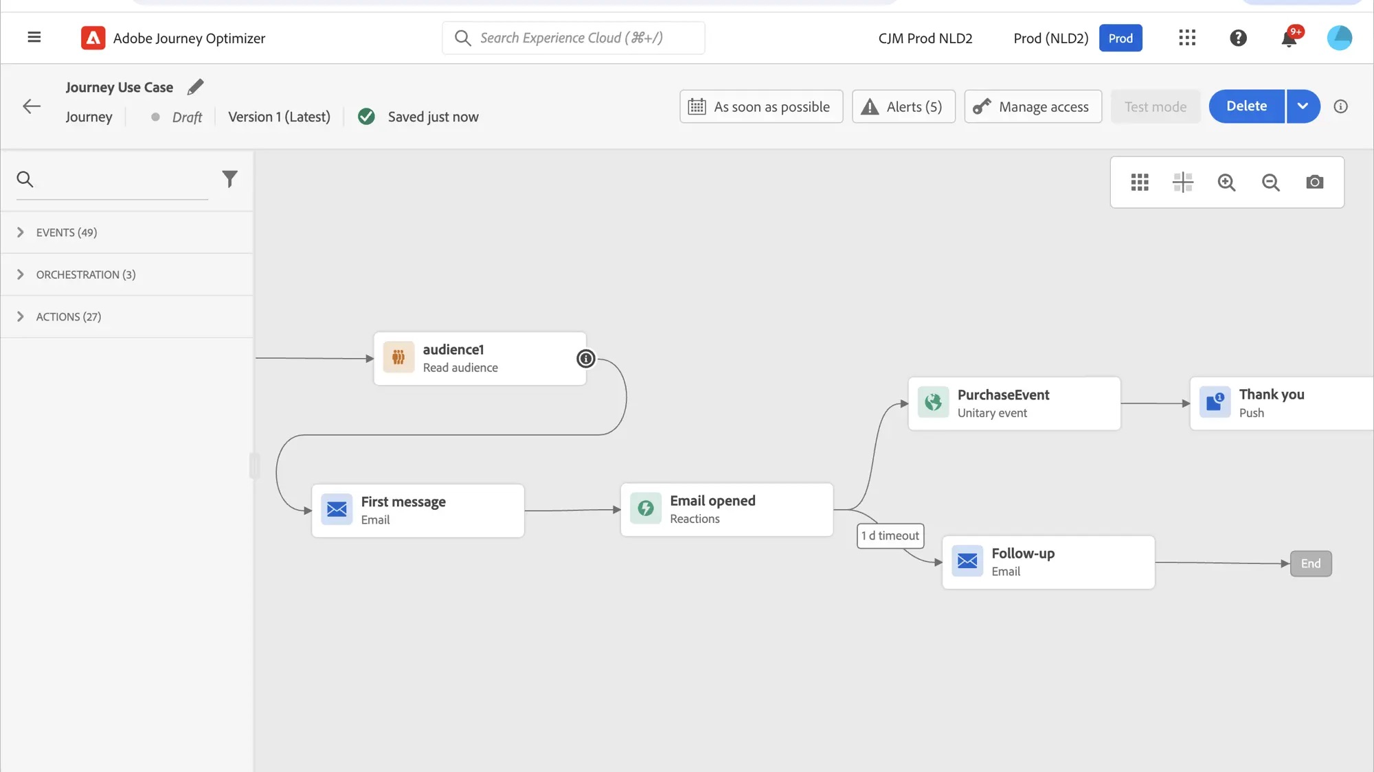 screenshot of Adobe Journey Optimizer